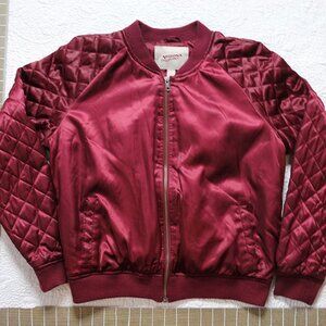 Ruby Red Arizona Jean Company Bomber Jacket Quilted Sleeves